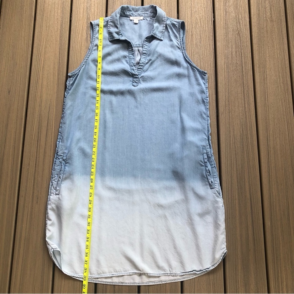 beachlunchlounge Light Blue to White Ombre Sleeveless Chambray Dress - Picture 6 of 10